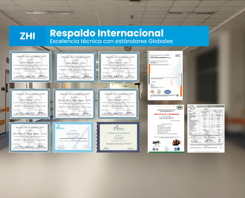 Especialista certificado de ZHI realizando medición técnica en instalación de gases medicinales bajo norma NFPA 99.